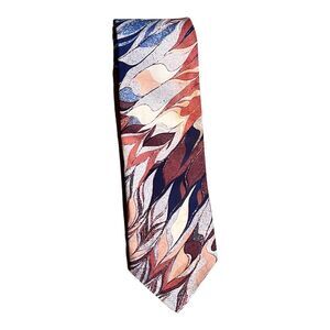 Designers Originals Tie Mens Colorful Vintage Artsy‎ Blue Orange Red 55” L Fall